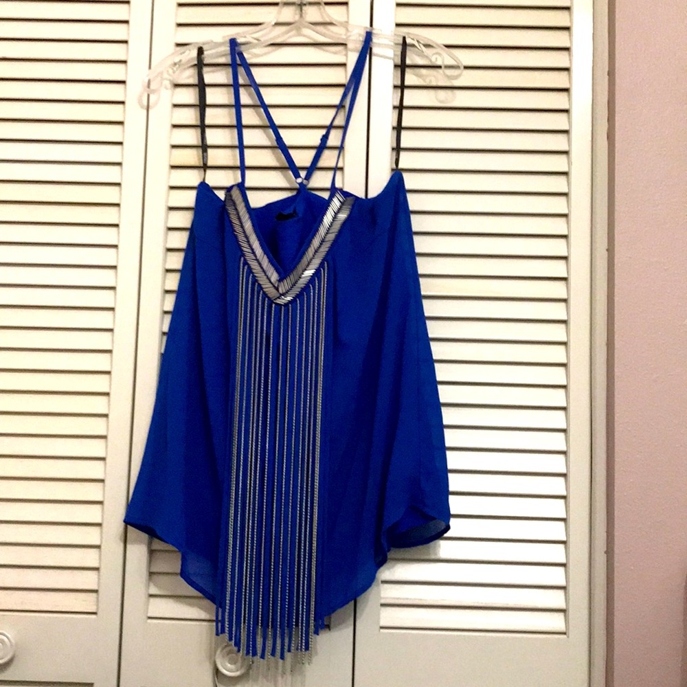 XOXO drape chain lace blouse